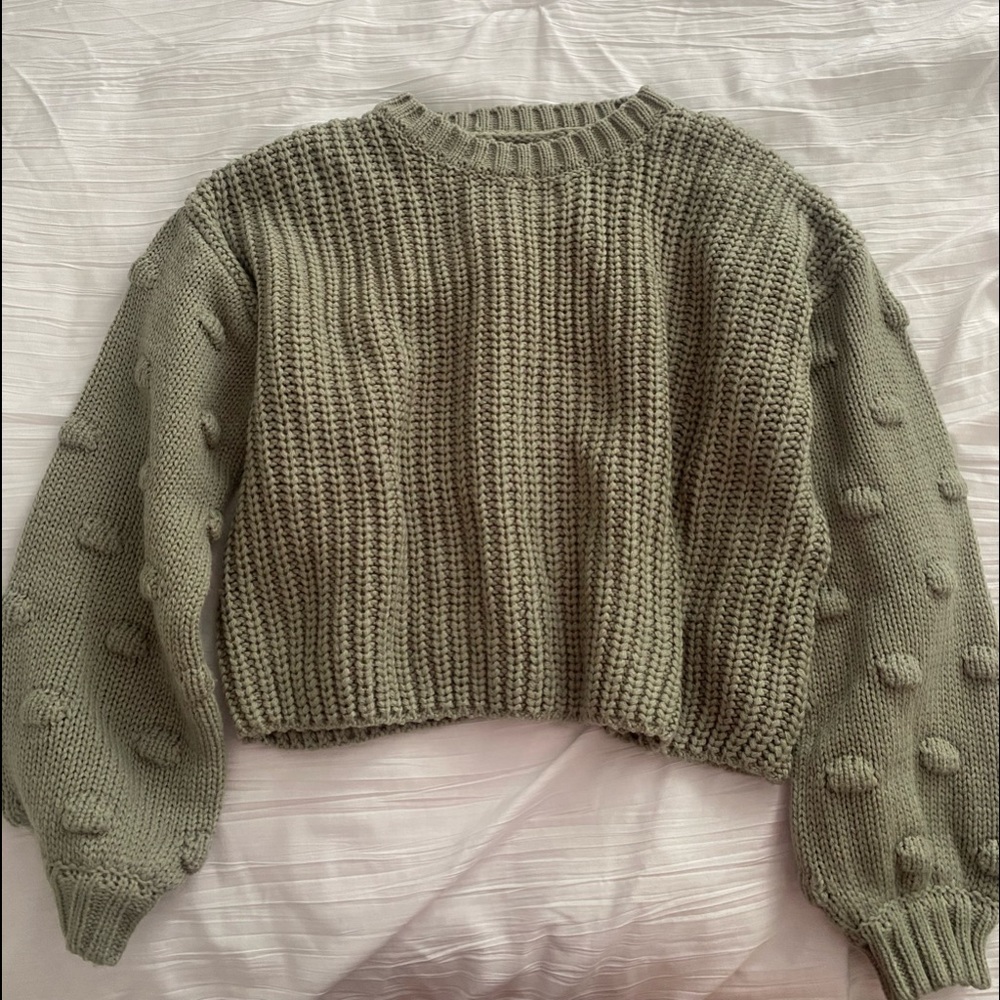 Olive Cropped Sweater